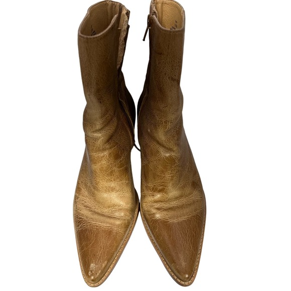 Matisse Tan Leather Caty Pointed Toe Ankle Boots Sz 9.5 - Picture 2 of 5